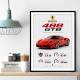 Ferrari 488 GTB Stats Wall Art