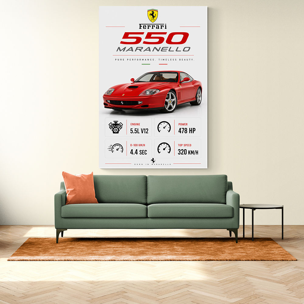 Ferrari 550 Maranello Red Wall Art