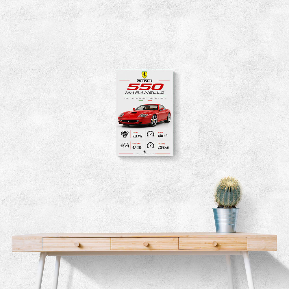 Ferrari 550 Maranello Red Wall Art
