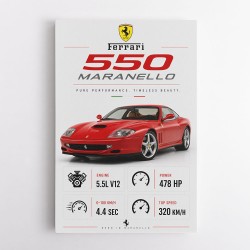 Ferrari 550 Maranello Red Wall Art