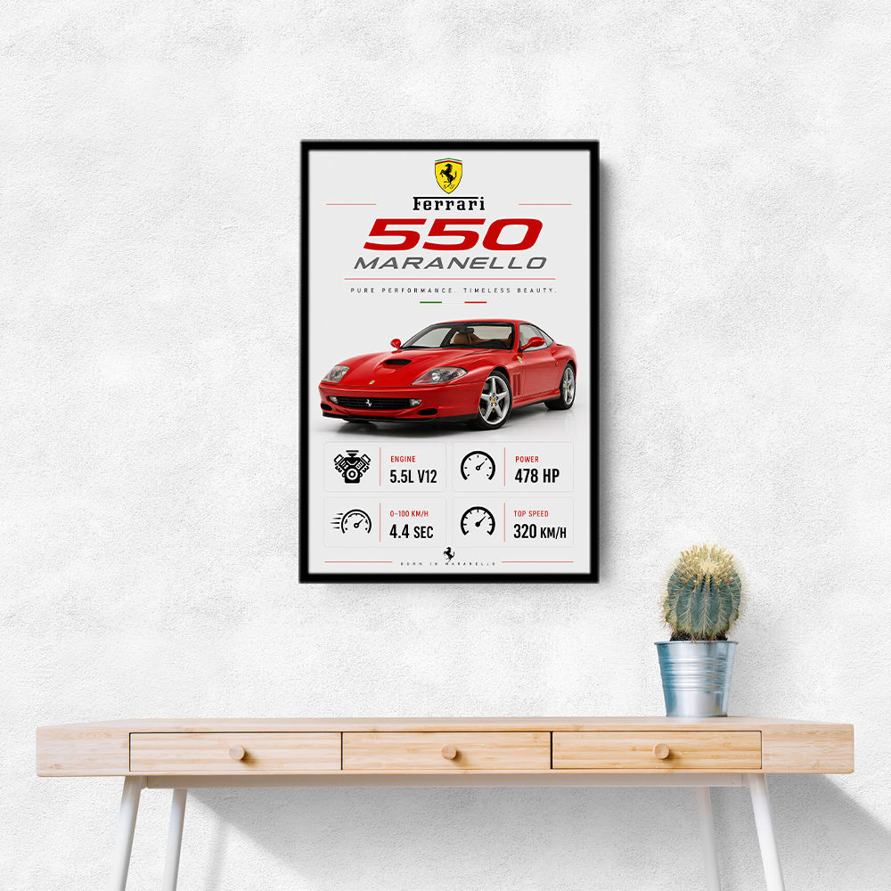 Ferrari 550 Maranello Red Wall Art