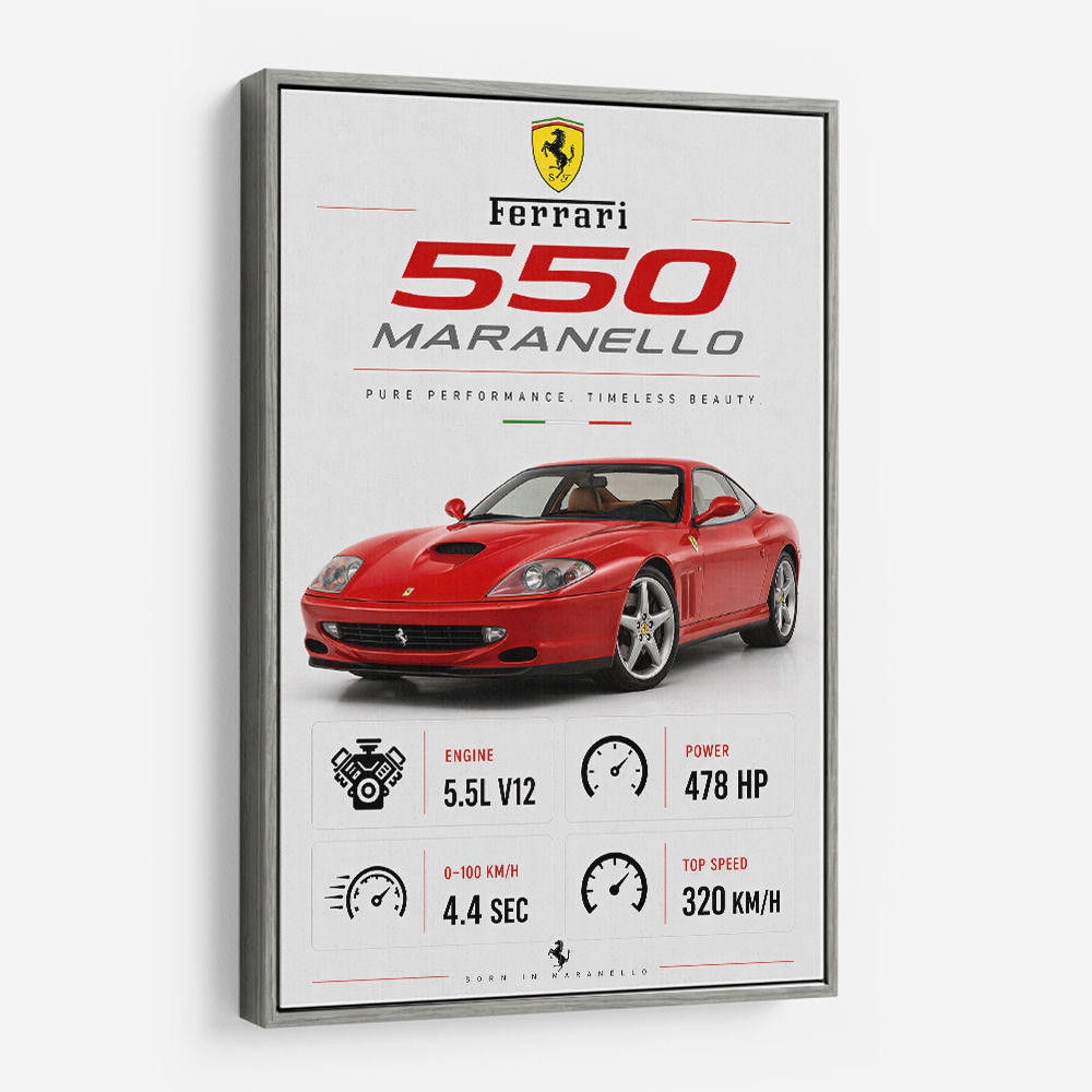 Ferrari 550 Maranello Red Wall Art