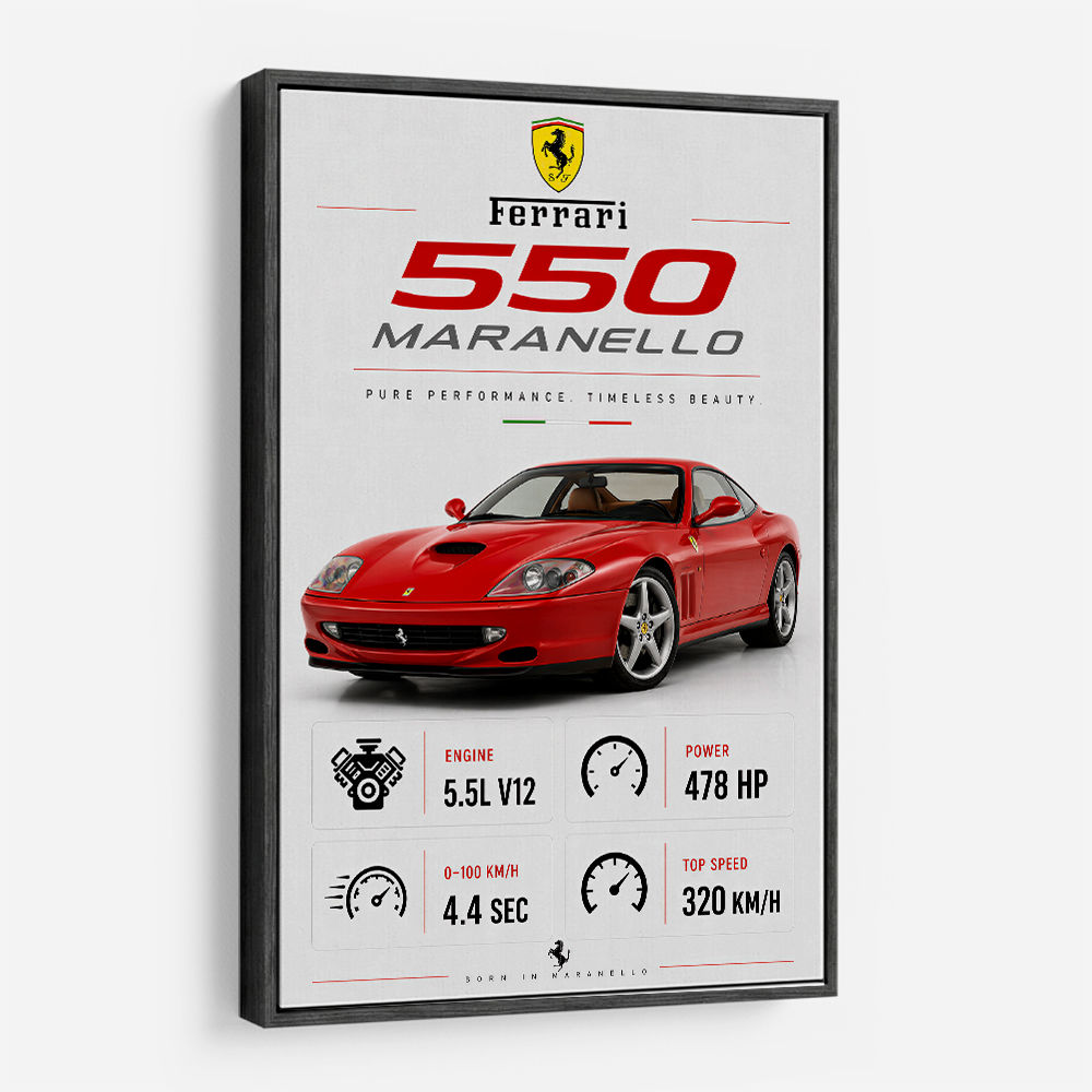 Ferrari 550 Maranello Red Wall Art