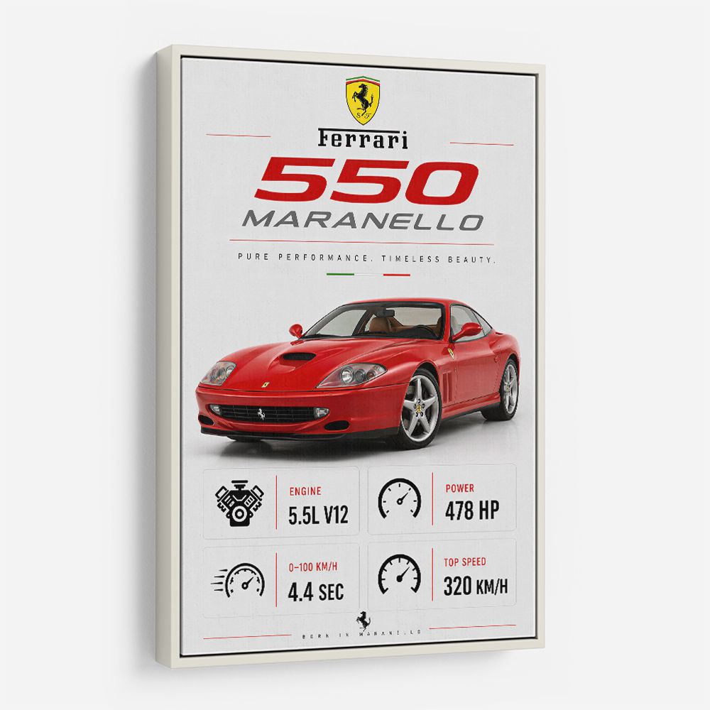 Ferrari 550 Maranello Red Wall Art