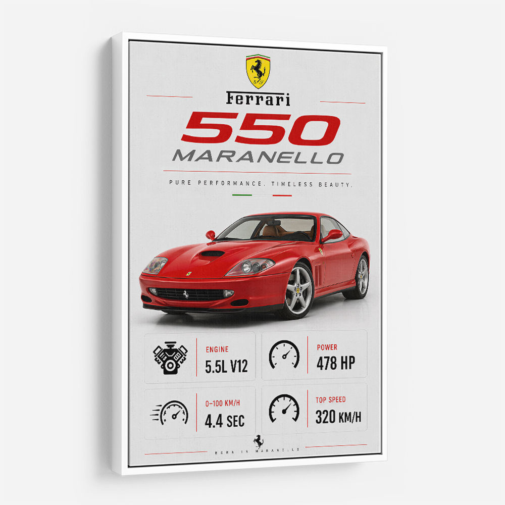 Ferrari 550 Maranello Red Wall Art