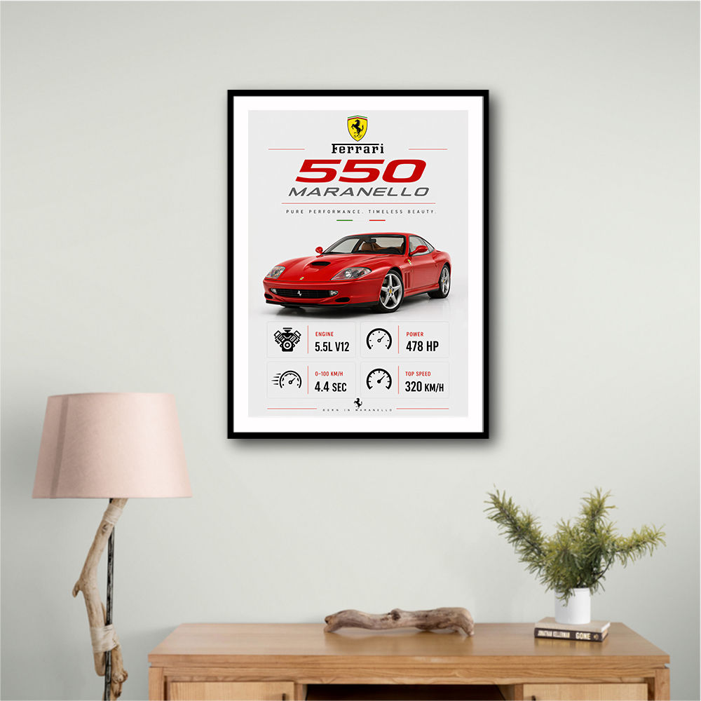 Ferrari 550 Maranello Red Wall Art