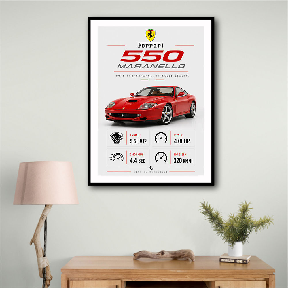 Ferrari 550 Maranello Red Wall Art