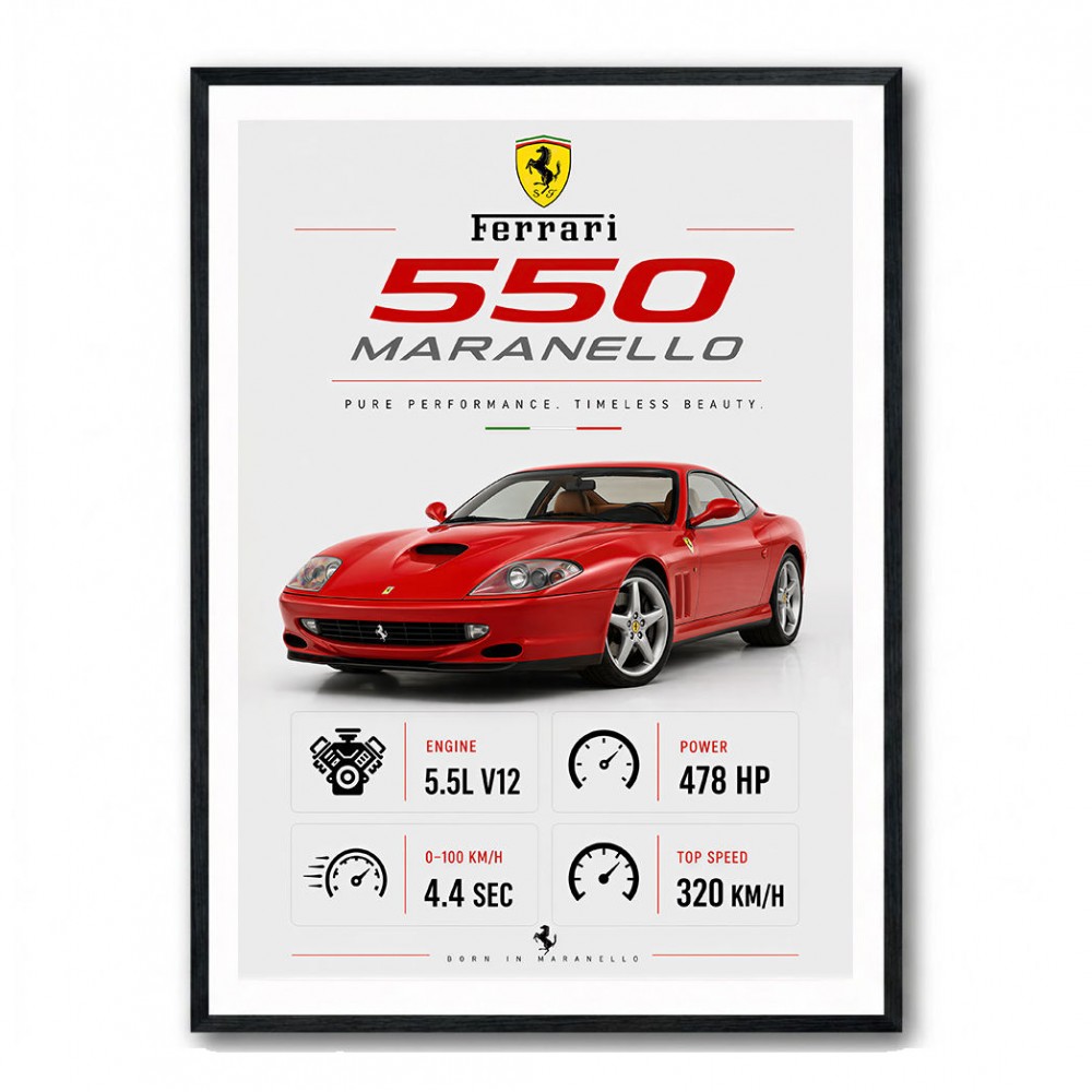 Ferrari 550 Maranello Red Wall Art