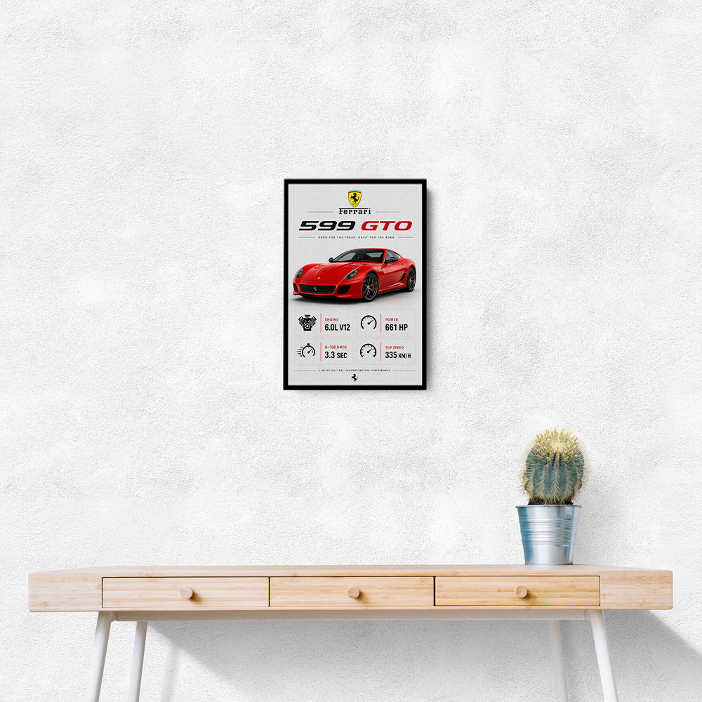 Ferrari 599 GTO Stats Wall Art