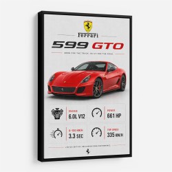Ferrari 599 GTO Stats Wall Art