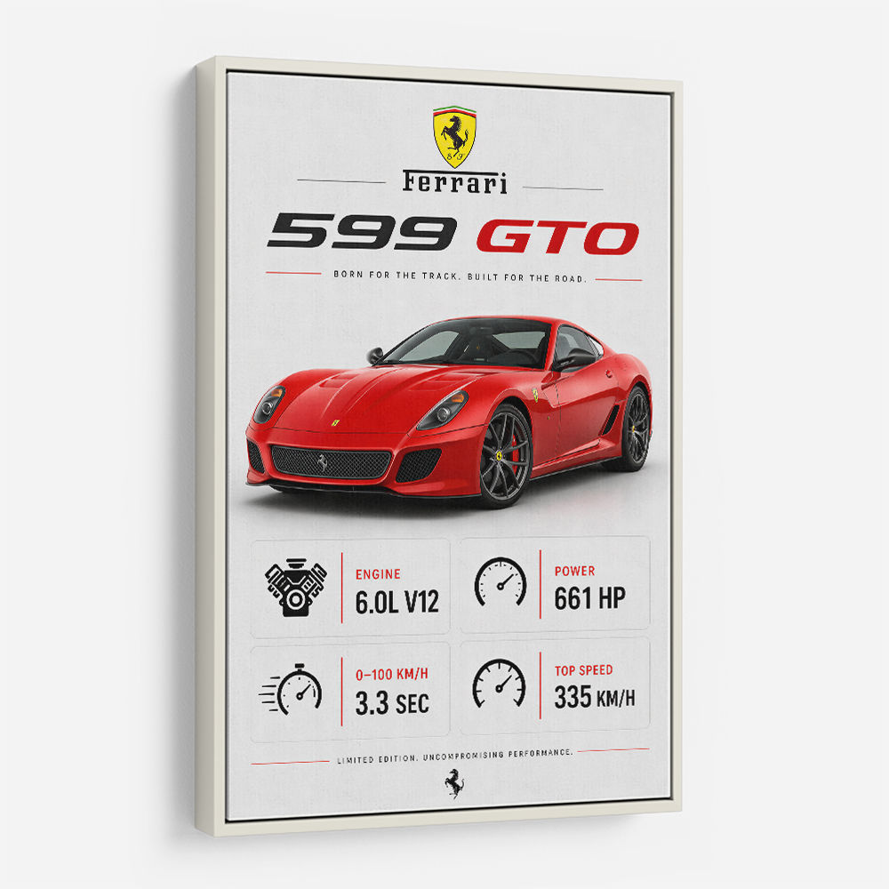 Ferrari 599 GTO Stats Wall Art