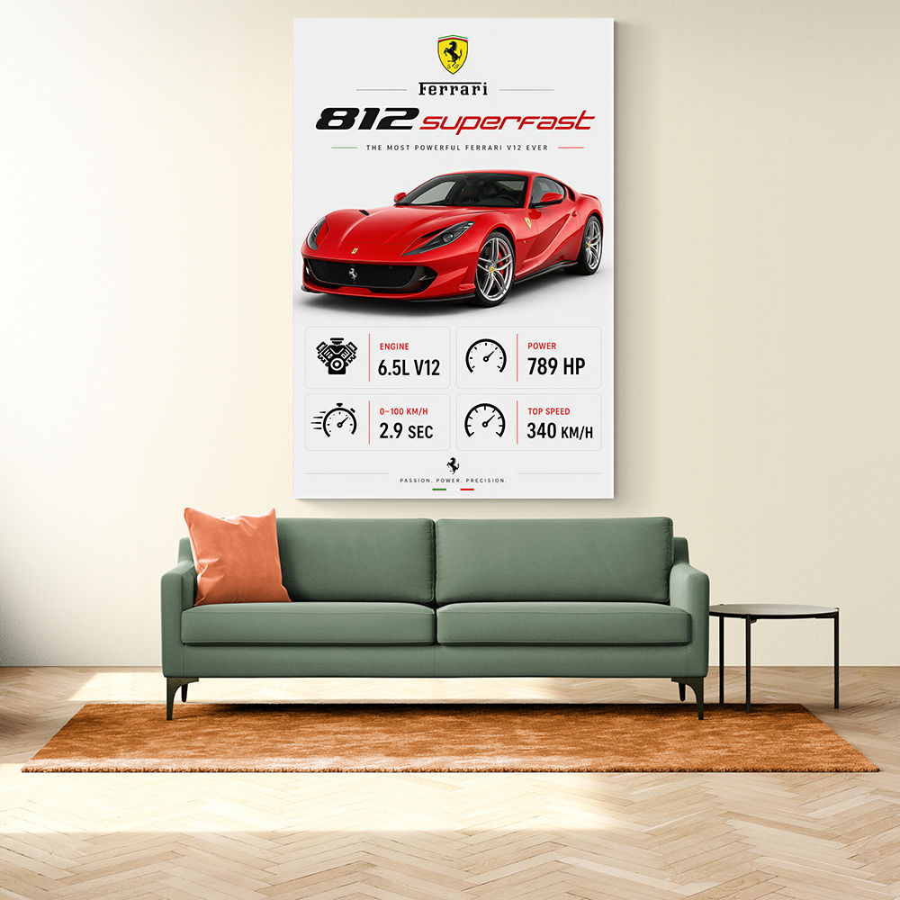 Ferrari 812 Superfast Sportscar Wall Art