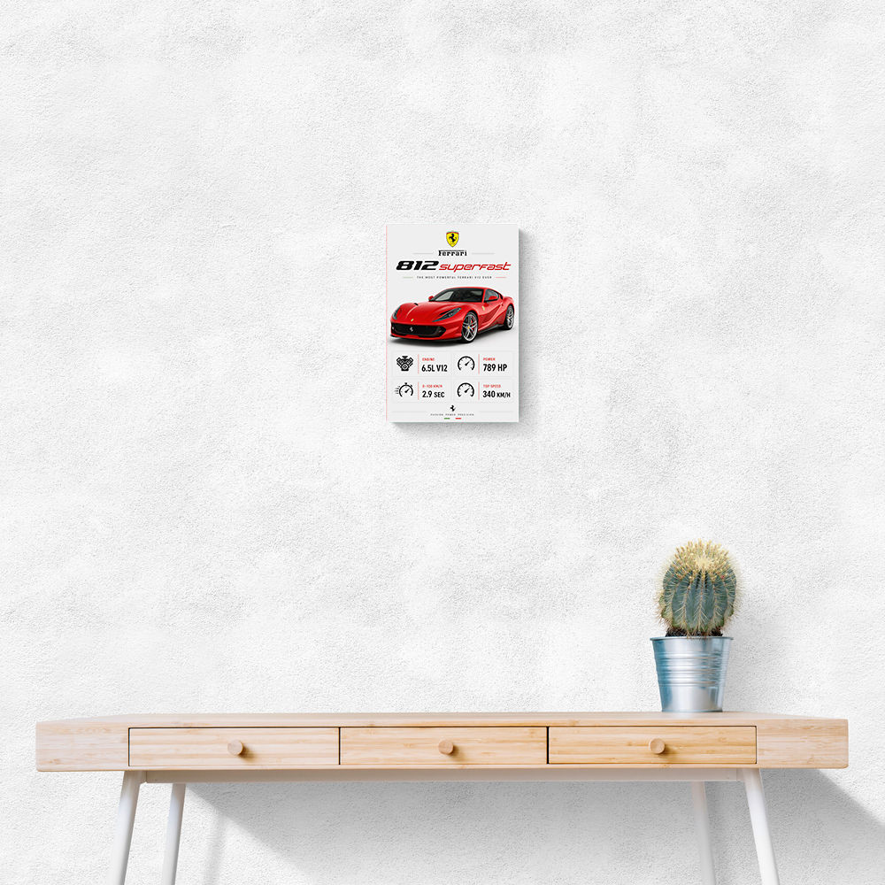 Ferrari 812 Superfast Sportscar Wall Art