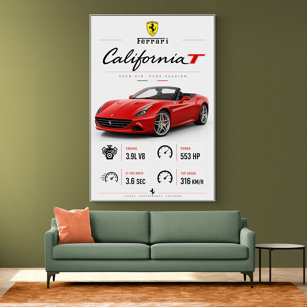 Ferrari California Sport Car Wall Art