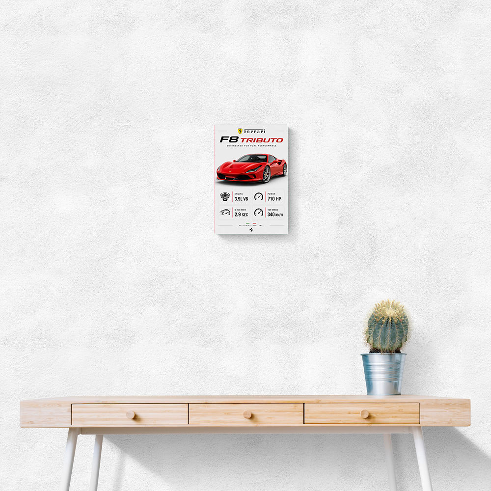 Ferrari F8 Tributo Infographic Wall Art