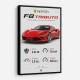 Ferrari F8 Tributo Infographic Wall Art