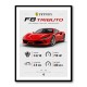 Ferrari F8 Tributo Infographic Wall Art