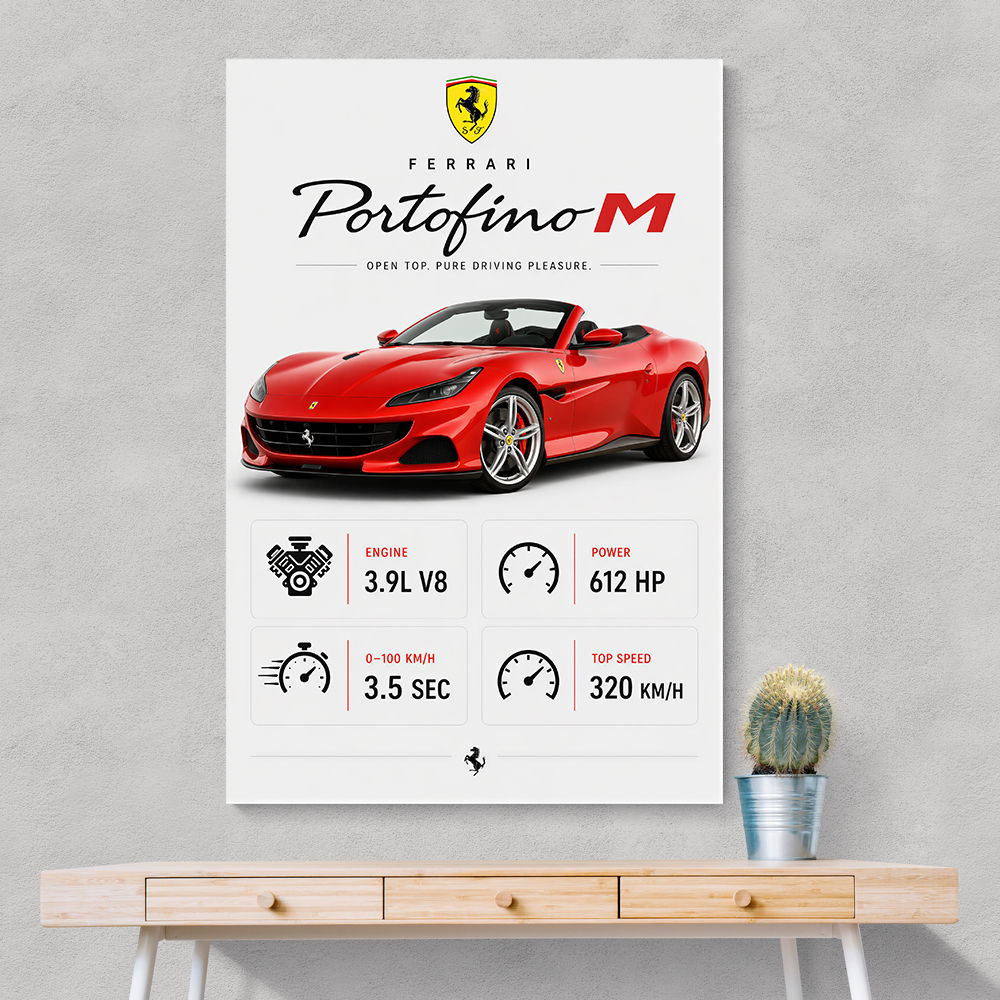 Ferrari Portofino M Car Art Print