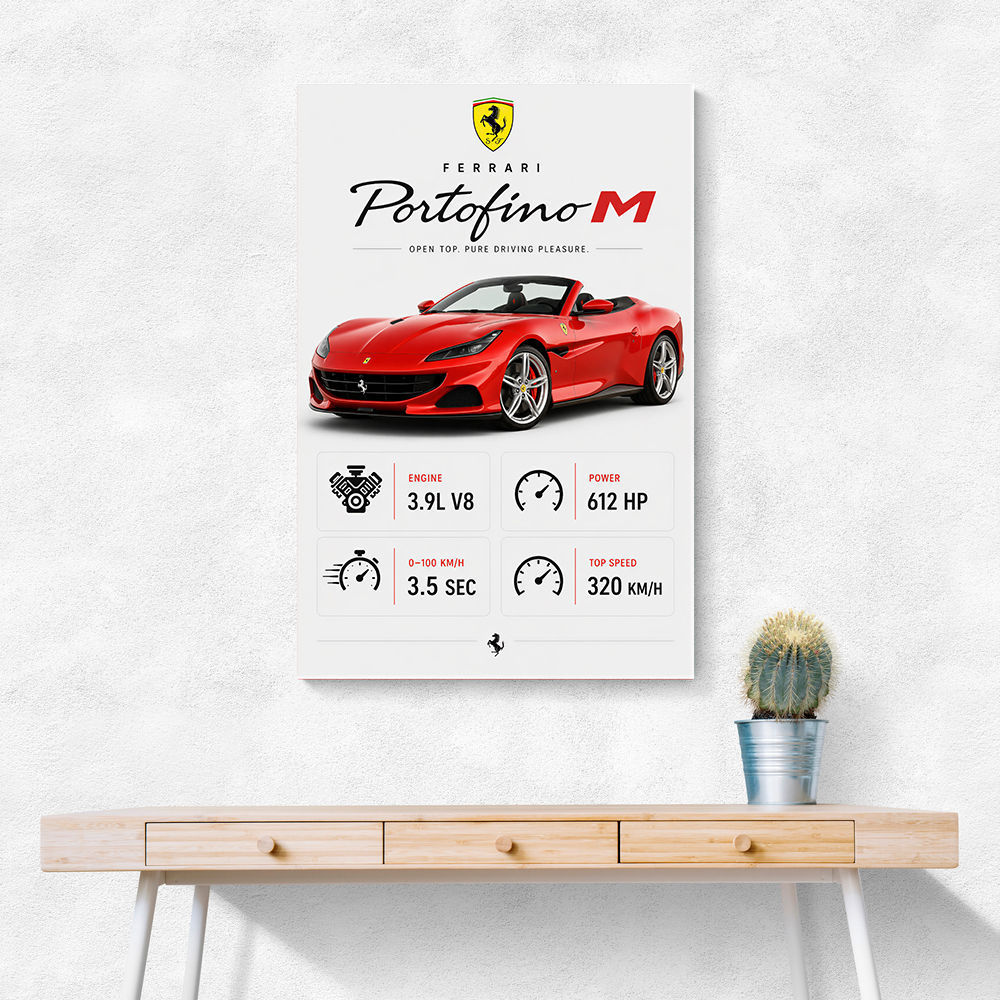 Ferrari Portofino M Car Art Print