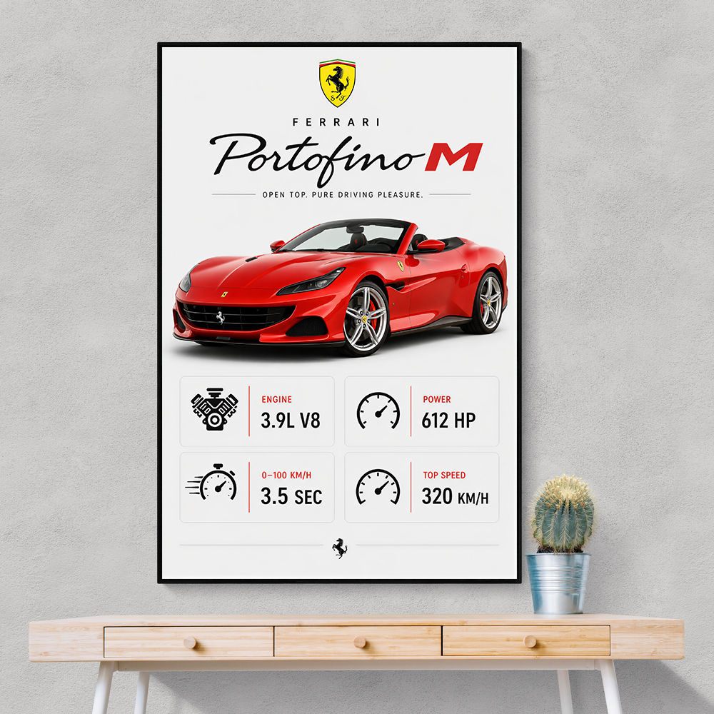 Ferrari Portofino M Car Art Print