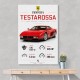 Red Ferrari Testarossa Stats Wall Art