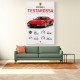 Red Ferrari Testarossa Stats Wall Art