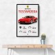 Red Ferrari Testarossa Stats Wall Art