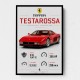 Red Ferrari Testarossa Stats Wall Art