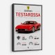 Red Ferrari Testarossa Stats Wall Art