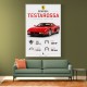 Red Ferrari Testarossa Stats Wall Art