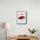 Red Ferrari Testarossa Stats Wall Art