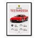 Red Ferrari Testarossa Stats Wall Art