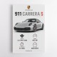 Porsche 911 Carrera S Stats Wall Art