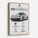 Porsche 911 Carrera S Stats Wall Art