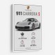Porsche 911 Carrera S Stats Wall Art
