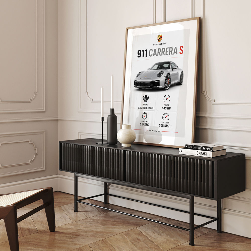 Porsche 911 Carrera S Stats Wall Art