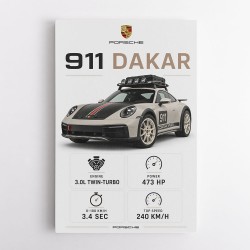 Porsche 911 Dakar Car Specs Art Print