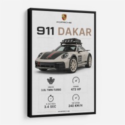 Porsche 911 Dakar Car Specs Art Print
