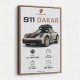 Porsche 911 Dakar Car Specs Art Print