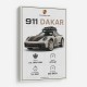 Porsche 911 Dakar Car Specs Art Print