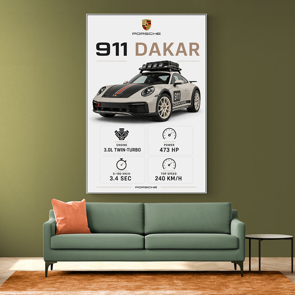 Porsche 911 Dakar Car Specs Art Print