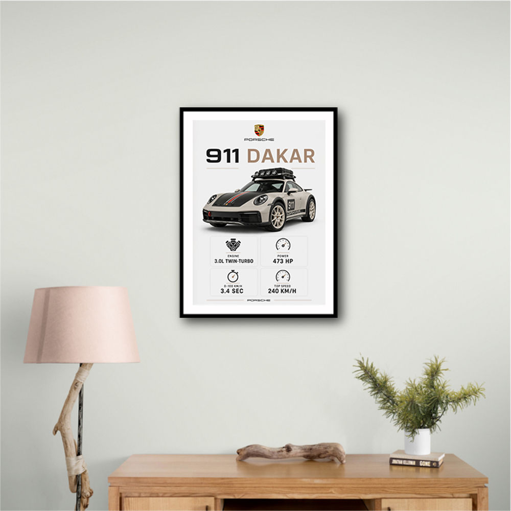 Porsche 911 Dakar Car Specs Art Print