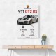 Porsche 911 GT2 RS Specs Art Print