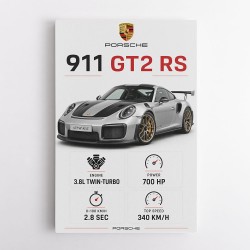 Porsche 911 GT2 RS Specs Art Print