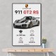 Porsche 911 GT2 RS Specs Art Print