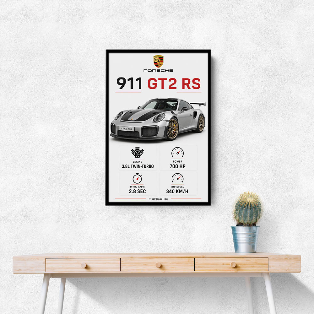 Porsche 911 GT2 RS Specs Art Print