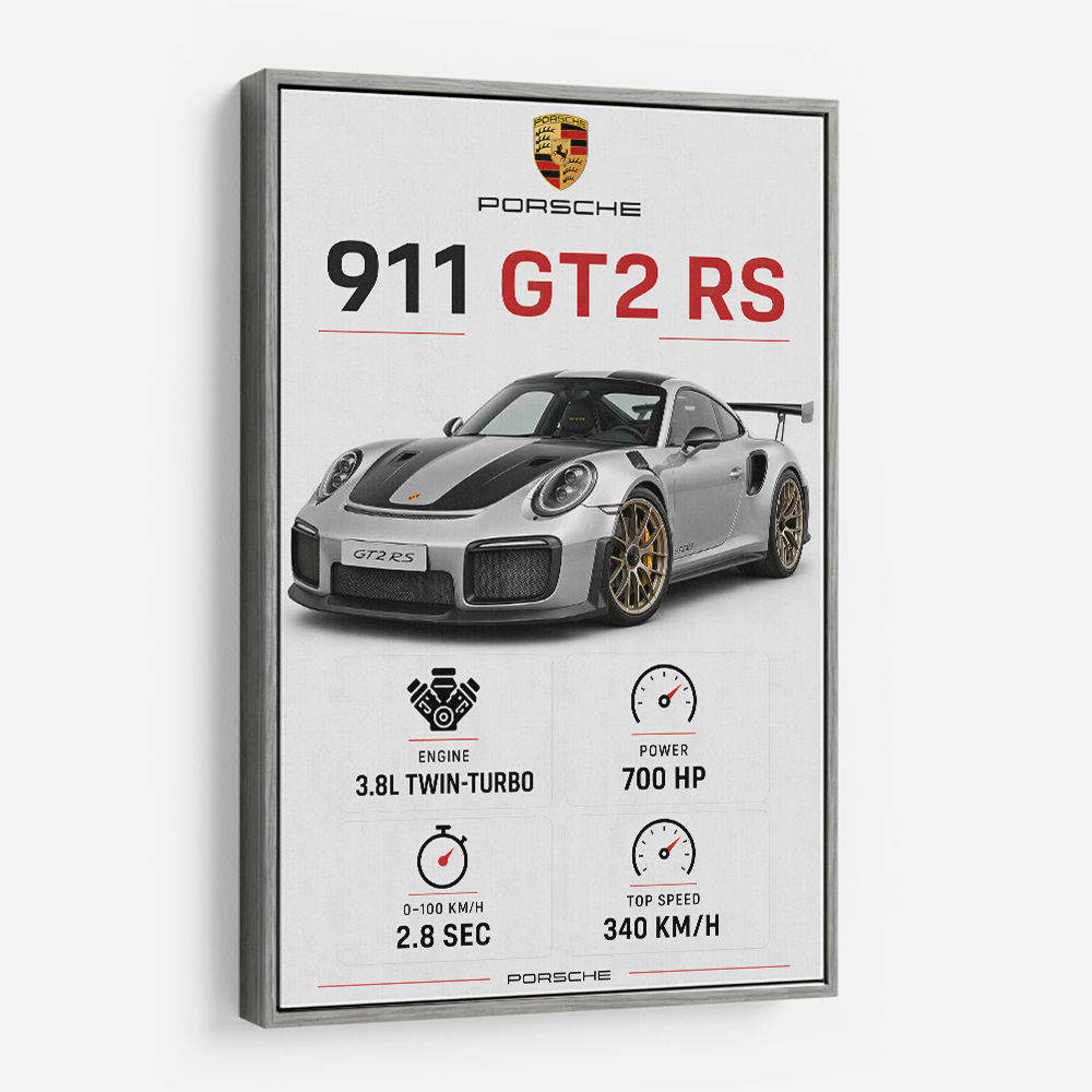 Porsche 911 GT2 RS Specs Art Print