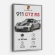 Porsche 911 GT2 RS Specs Art Print