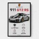 Porsche 911 GT2 RS Specs Art Print