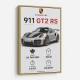 Porsche 911 GT2 RS Specs Art Print